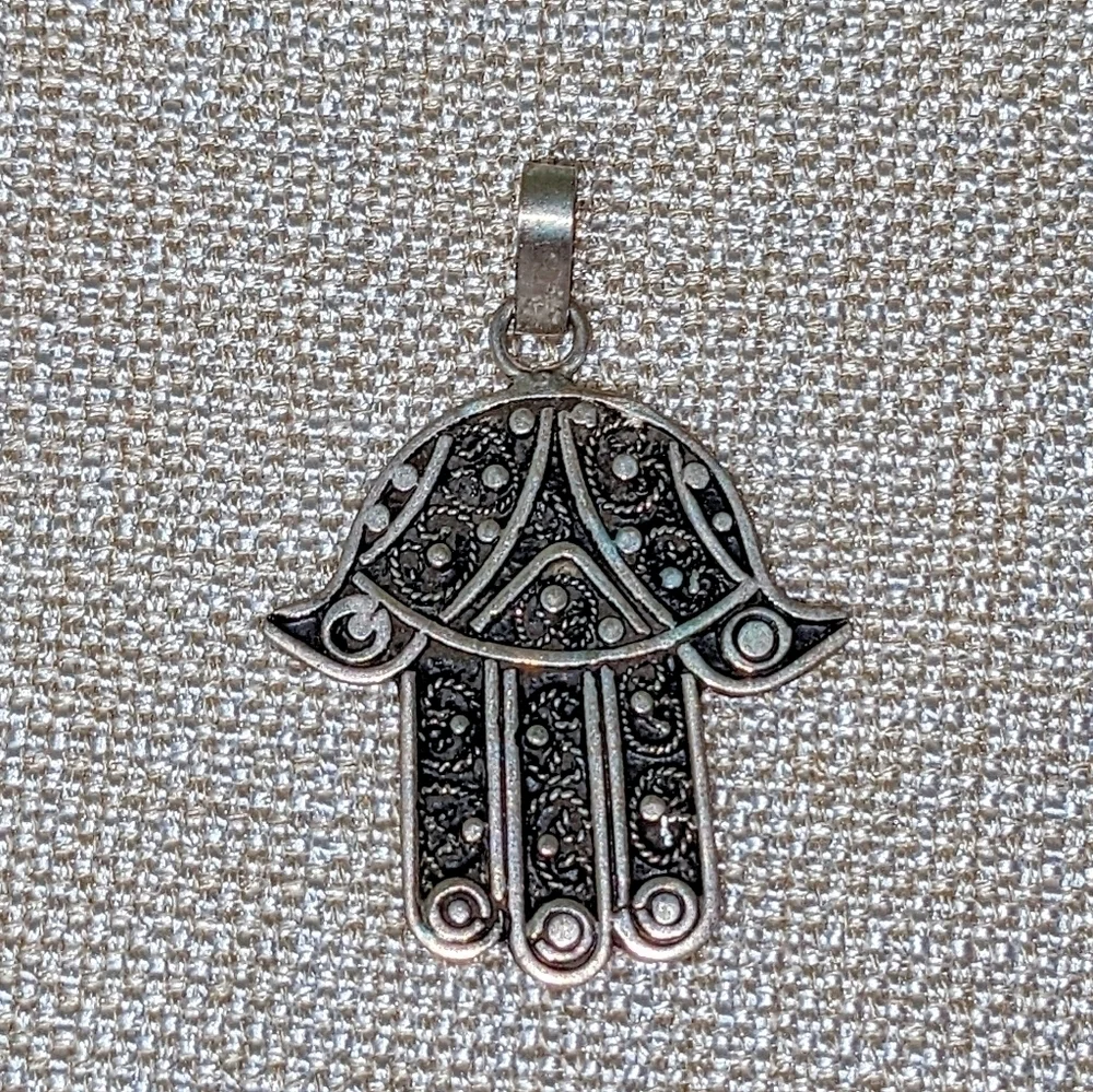 Sterling Silver Hamsa Necklace Pendant